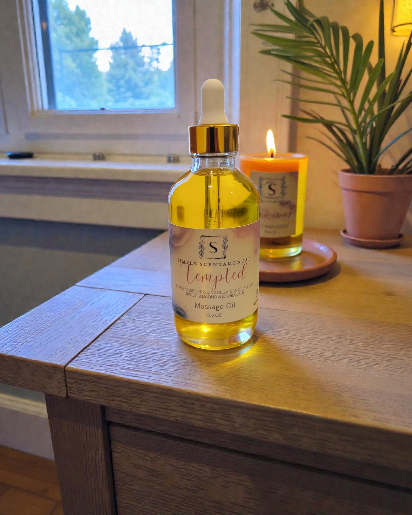 Tempted Massage Oil w/ Black Amber Musk and Vanilla