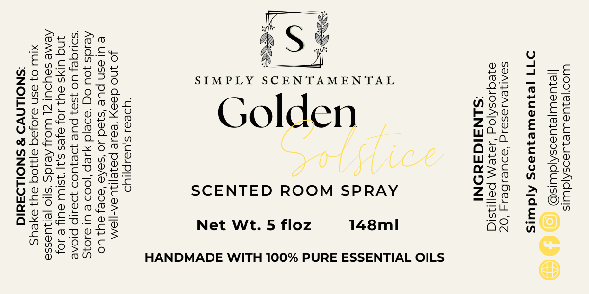Golden Solstice Room Spray – Sun-Kissed Citrus Fragrance
