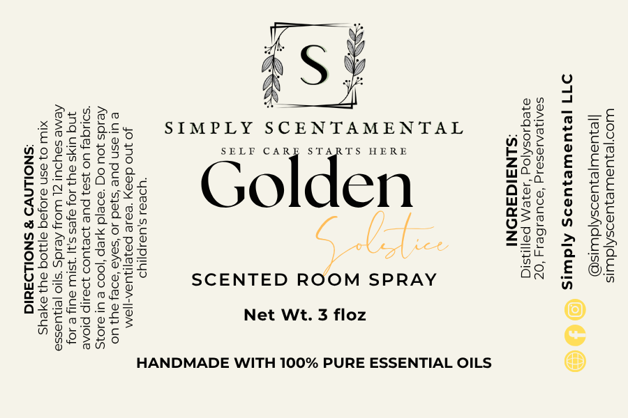 Golden Solstice Room Spray – Sun-Kissed Citrus Fragrance
