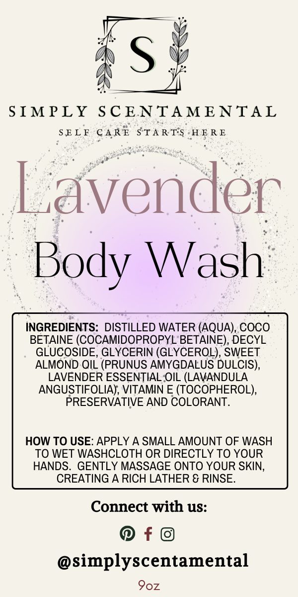 Lavender Body Wash - Simply Scentamental LLC