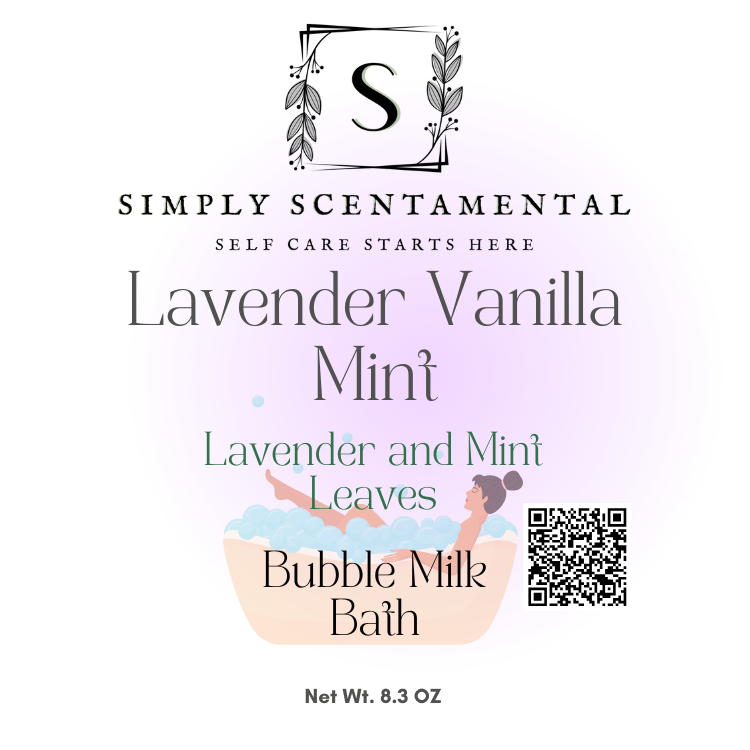 Lavender Vanilla Mint Bubble Milk Bath - Simply Scentamental LLC