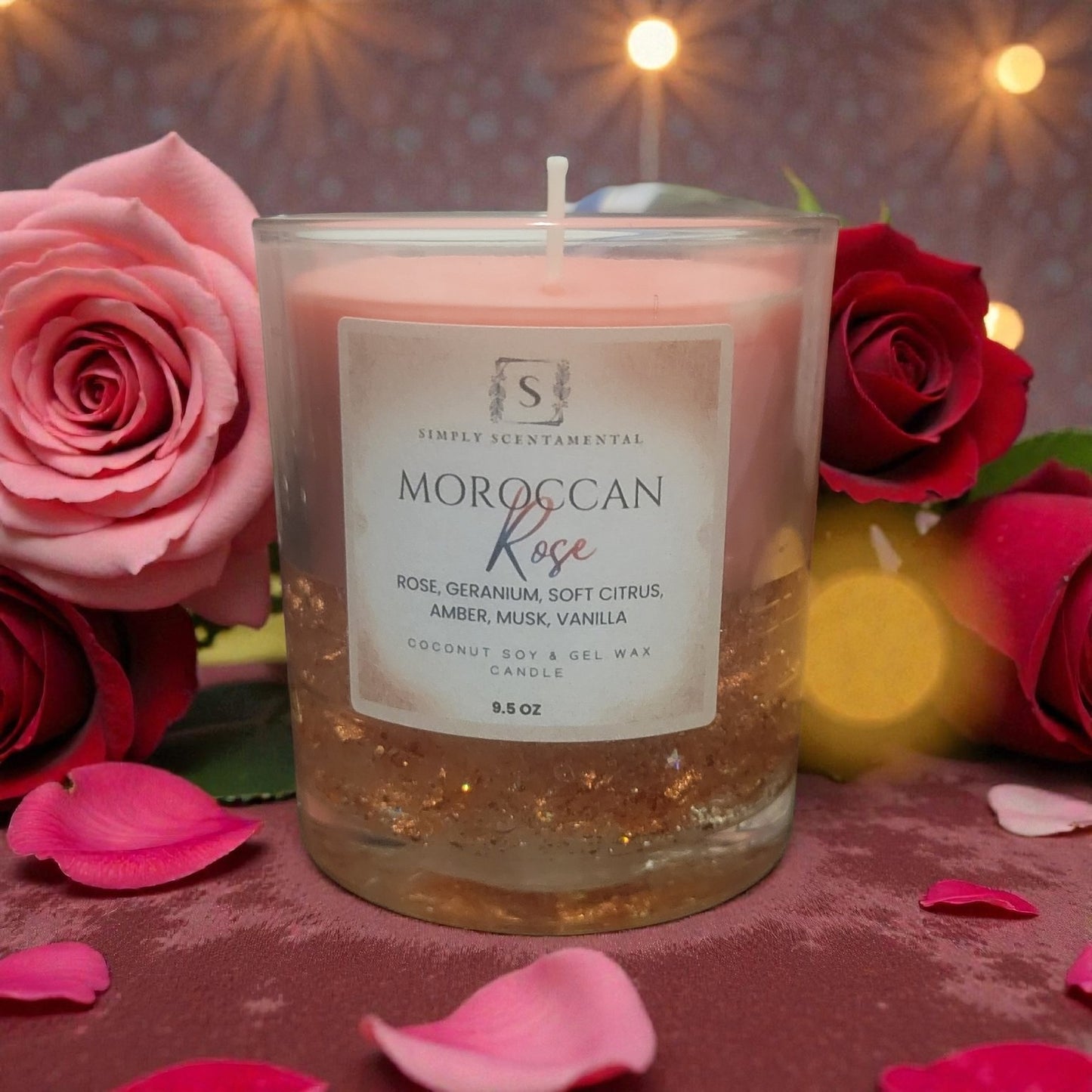 Amber Moroccan Rose Coconut Soy & Gel Wax Candle