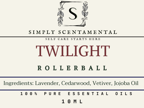 Twilight Aromatherapy Rollerball - 10ml Lavender, Cedarwood & Vetiver - Simply Scentamental LLC