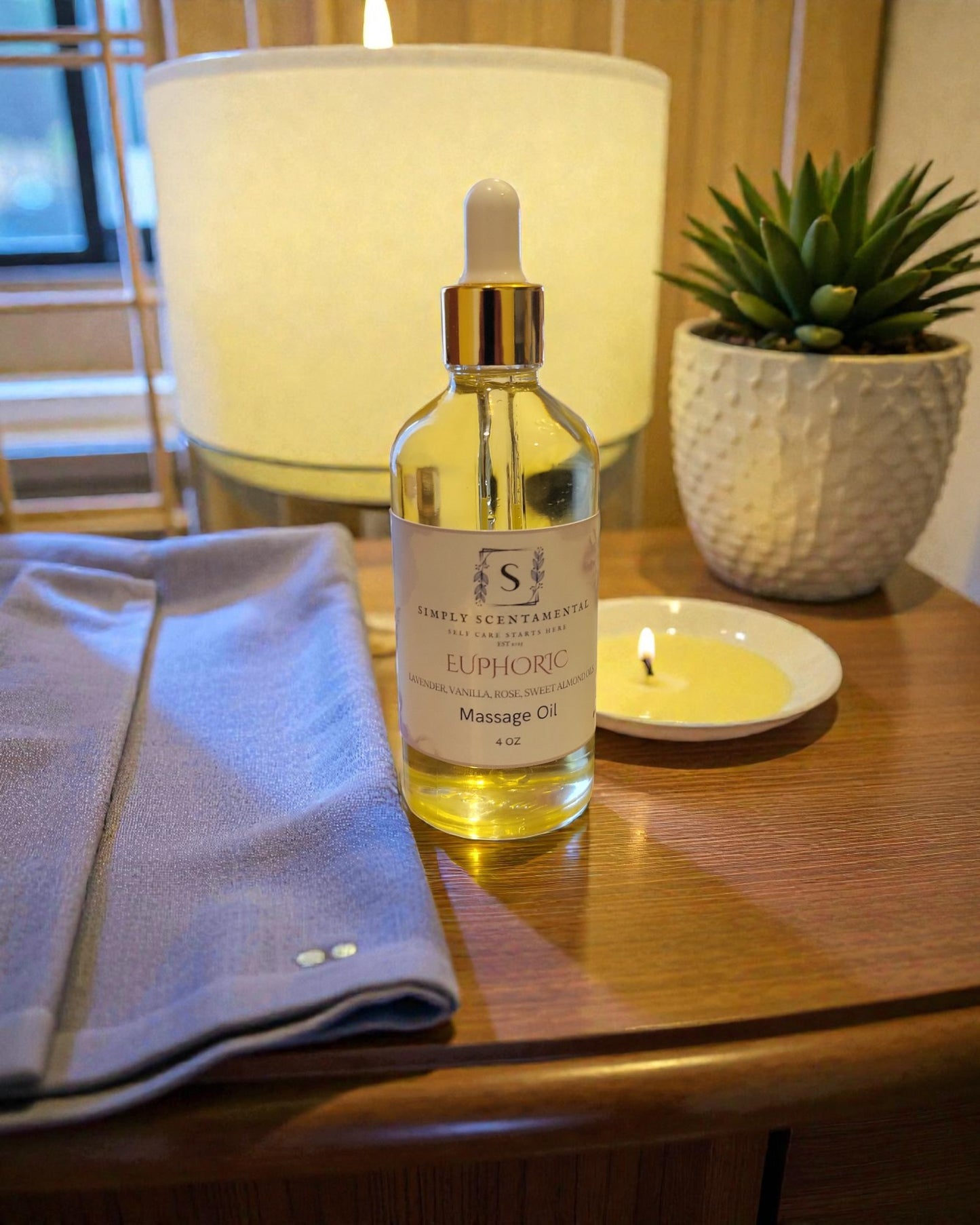 Euphoric Massage Oil w/ Lavender, Rose, and Vanilla