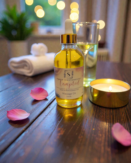 Tempted Massage Oil w/ Black Amber Musk and Vanilla