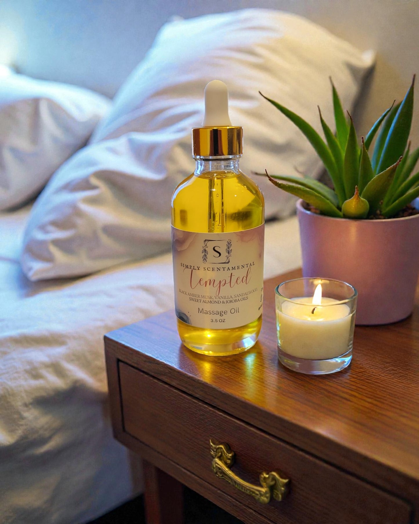 Tempted Massage Oil w/ Black Amber Musk and Vanilla