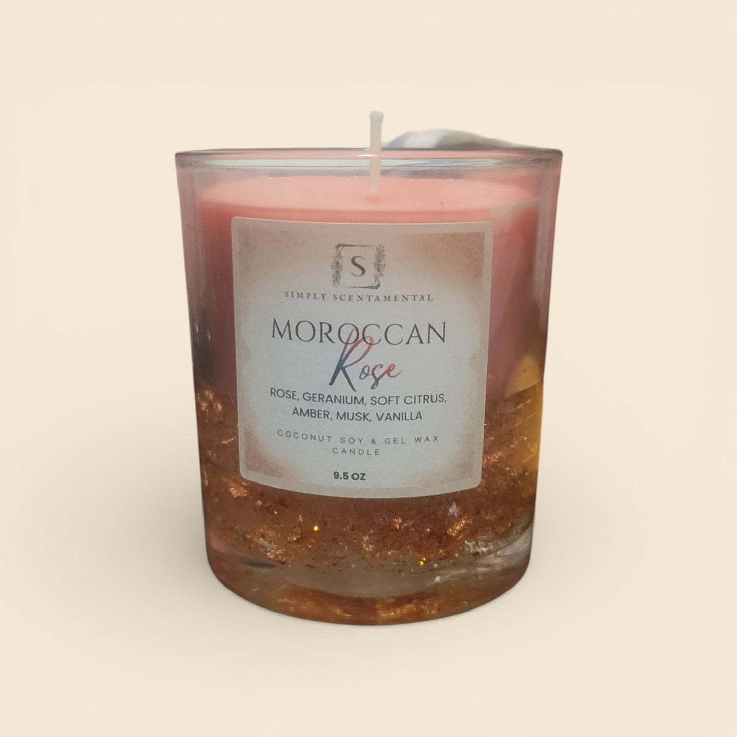 Amber Moroccan Rose Coconut Soy  & Gel Wax Candle