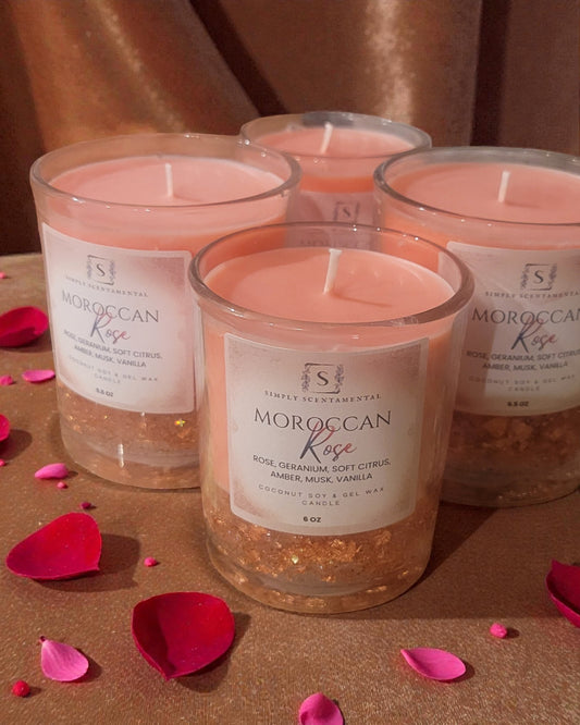 Amber Moroccan Rose Coconut Soy  & Gel Wax Candle