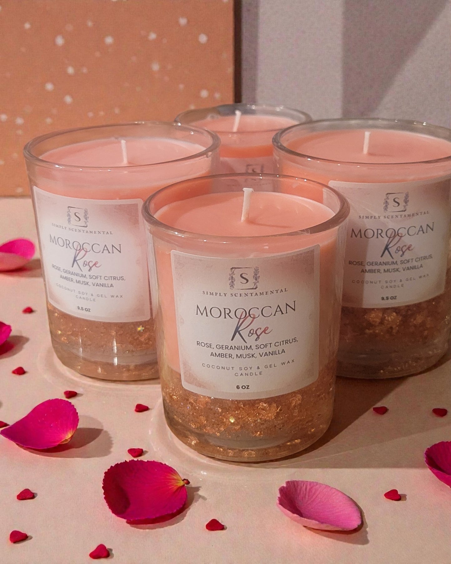 Amber Moroccan Rose Coconut Soy  & Gel Wax Candle