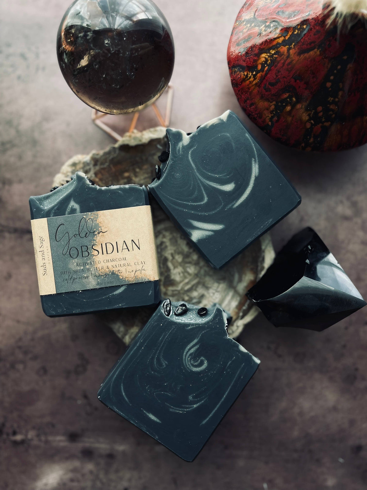 Golden Obsidian: With Obsidian Chips