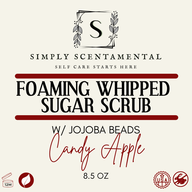 Candy Apple Foaming Whipped Sugar Scrub w/ Jojoba Beads