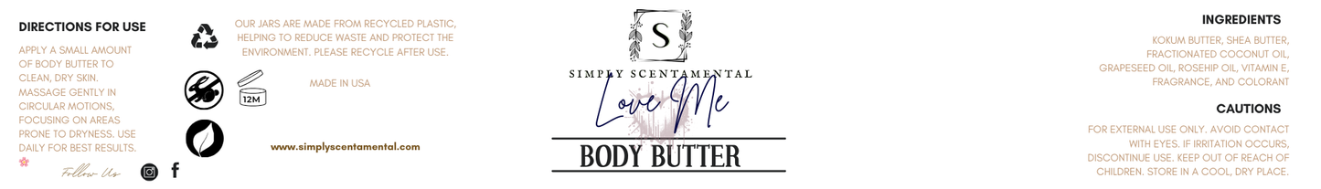 Love Me Body Butter-Valentine's Day Exclusive - Simply Scentamental LLC