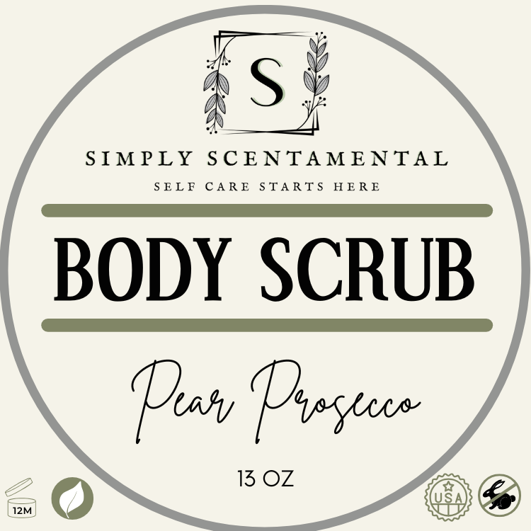 Pear Prosecco Himalayan Salt Body Scrub With Shea Butter - Simply Scentamental LLC