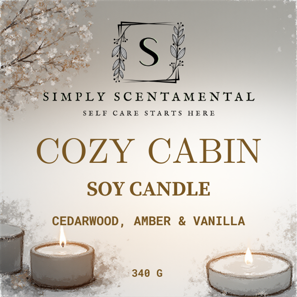 Cozy Cabin Woodwick Candle- Cedarwood, Amber & Vanilla Blend