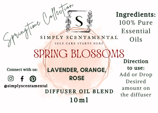 Spring Blossoms Diffuser Blend, 10ML - Simply Scentamental LLC