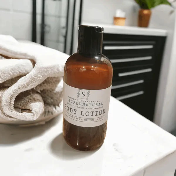 Supernatural Body Lotion for Men - 10 Oz Lightweight Moisturizer with Olive Oil, Shea Butter, Invigorating Scent - Simply Scentamental LLC