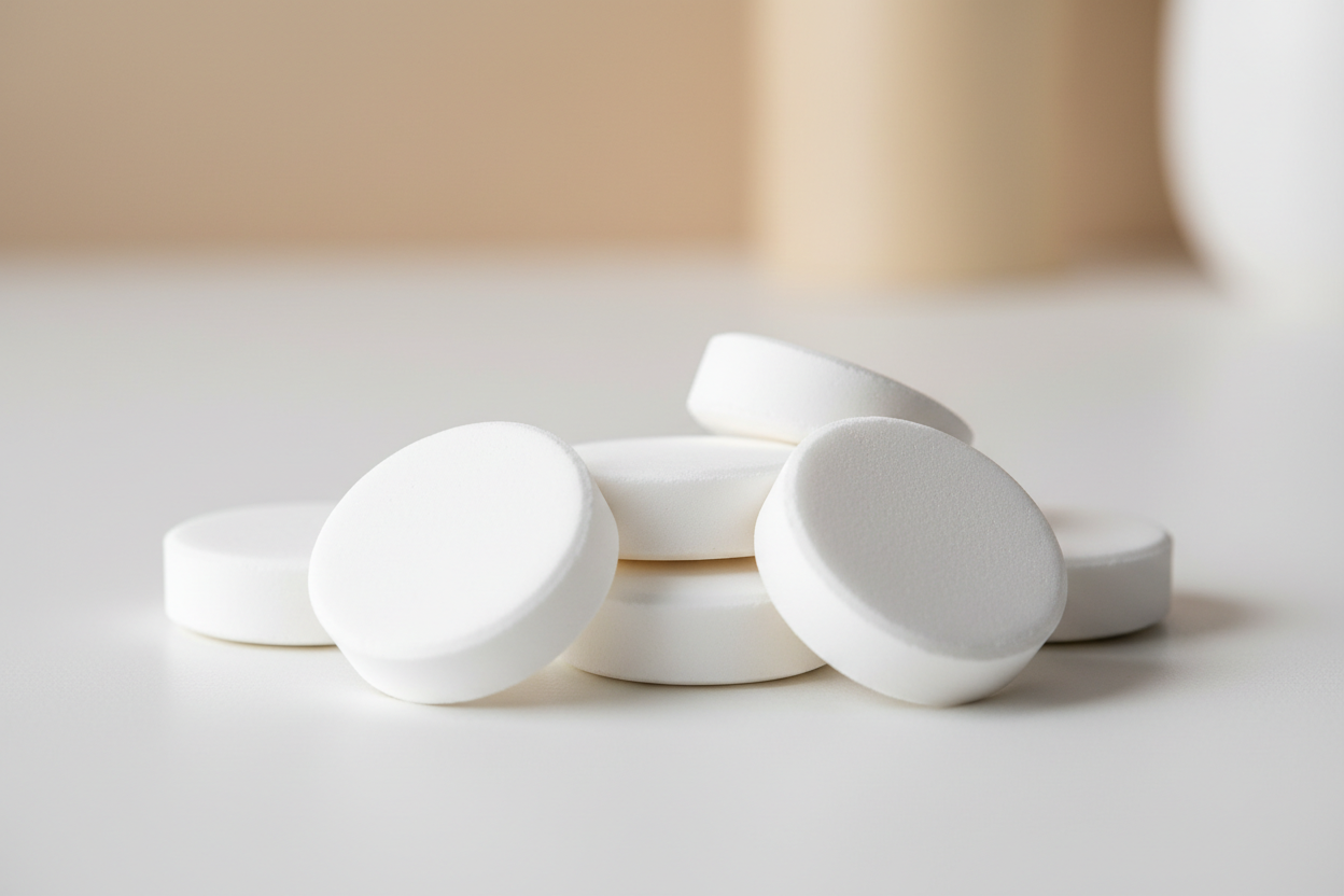 Simple White Round Shower Steamers